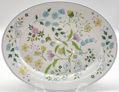 Vintage Spode Afton Floral Oval 13'' Serving Platter J127