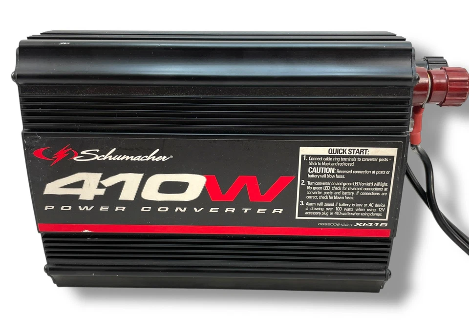 Schumacher 410W Power Converter 2 AC Outlet 1 USB Port 12v Input 120v AC 60hz - Image 2 of 4