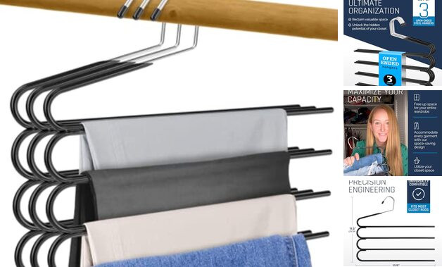 3-Pack Metal Non-Slip Open-Ended Pants Hangers for Closet Organization-image