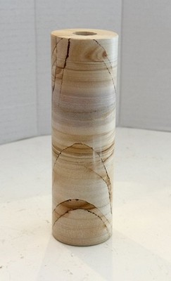 NEW OLD STOCK 5''H TEAKWOOD Cylinder Cone Onyx Marble Lamp BREAK COLUMN PART