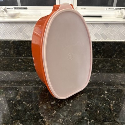 Vintage TUPPERWARE 487-5 Ham Roast Turkey Keeper Paprika 3 Piece Set (41326-1)