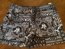 No Boundaries MN SZ XL 40-42 SWIM SHORTS 6  Black  White Elastic Waist Draw