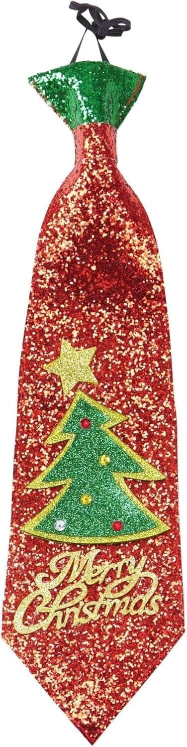 Christmas Tree Glitter Necktie Novelty Fancy Dress Accessory