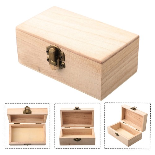 Plain Wood Wooden Square Hinged Storage Boxes Craft Box - Picture 8 of 70