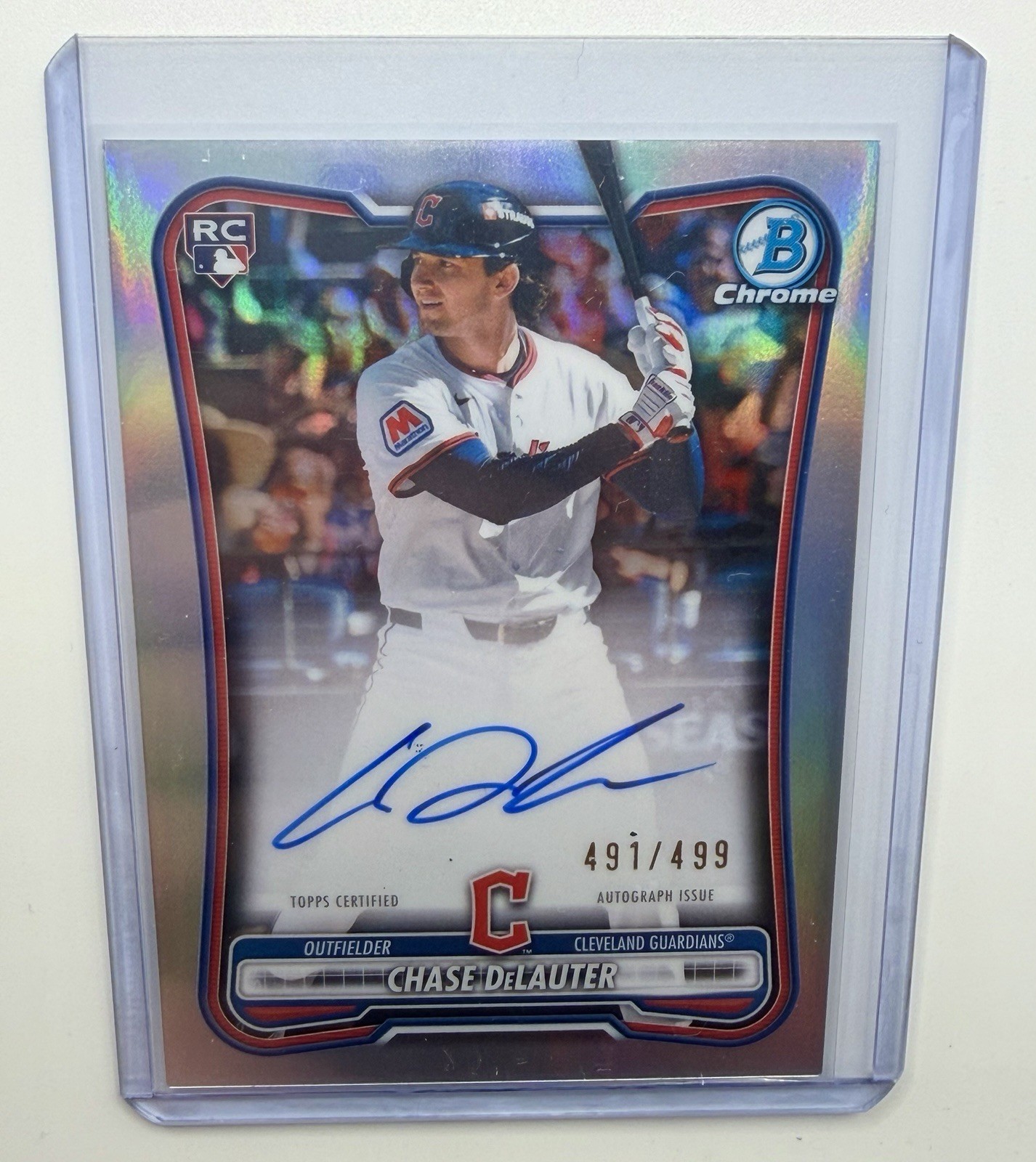 CHASE DELAUTER 2026 BOWMAN CHROME REFRACTOR ROOKIE RC AUTO /499 #CRA-CD