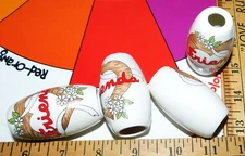 CERAMIC BEADS  4-ct   'FRIENDS'   Glazed  Ex Large  Oblong   Size in Photos  NEW