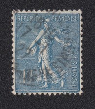 Semeuse 1F bleu n° 205 timbre France 1924-1932 Y&T oblitéré 1927