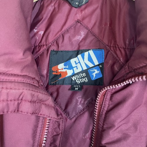 Vintage White Stag Ski Wear Jacke Retro Warm Herren Gr. Medium Skimantel Rot 80er - Bild 6 von 12