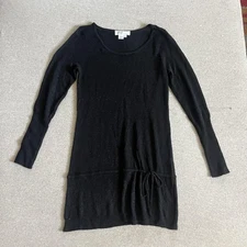 Maggie Pullover Sweater Womens Medium Black Long Sleeve Angora Blend Knit Dressy