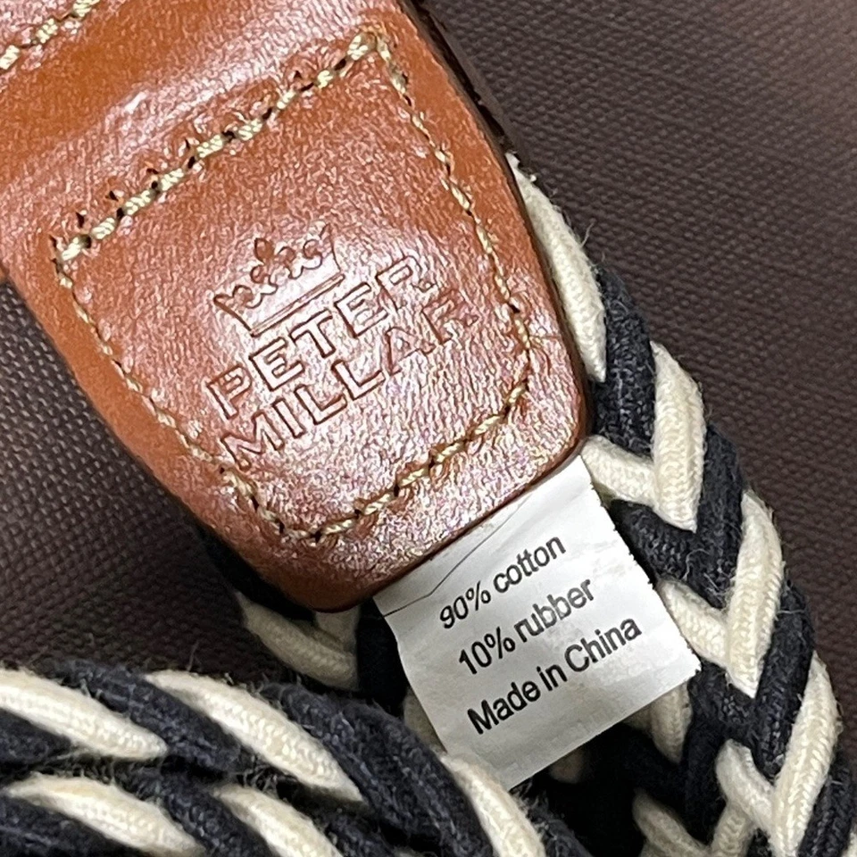 Peter Millar Crown Men's Multi-Braided Black & White Cotton & Leather Belt SzXL - Image 3 of 4