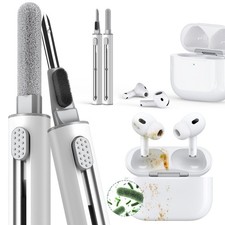 Wireless Earbud Cleaner Kit Multi Function Charging Case Brush White