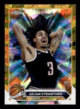 2023-24 Topps Chrome Sapphire Julian Strawther RC /50 Gold #134 Denver Nuggets