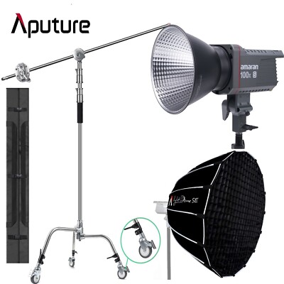 Amaran 100x-S LED Videoleuchte Lampe Leuchte + Light Dome SE + C Stand Wheels