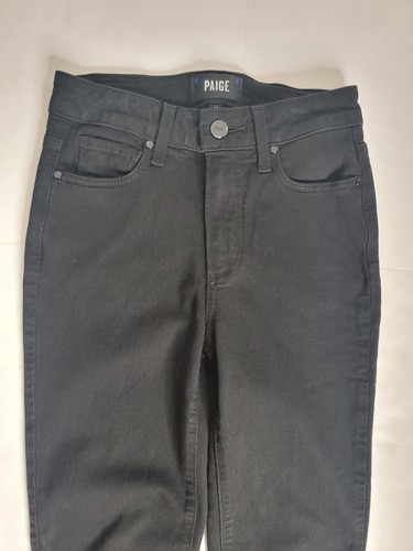 Paige Jeans Womens Sz 23 Cindy High Rise Straight Fray Stretch Ankle Crop Black - Bild 3 von 11