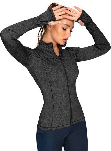 Womens Running Jackets Athletic Workout Scrub Jacket Track Full Zip up Gym for W - Picture 13 of 13