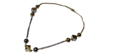 ドルチェ＆ガッバーナ メタルロゴキューブ&ポールネックレス Dolce & Gabbana Metal Logo Cube Ball Necklace Gold Silver