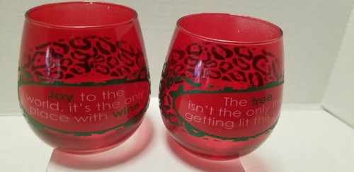 Bicchiere da vino senza stelo VACANZA-BICCHIERE ROSSO SET DI 2 DETTI CARINI - Foto 1 di 5