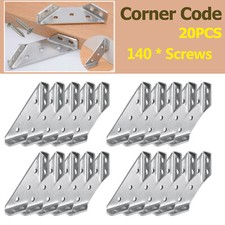 20PCS Universal Furniture Corner Connector Stainless Steel Angle Corner Brackets