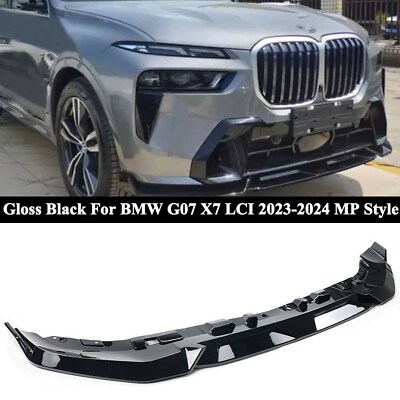 3PCS Front Bumper Spoiler Splitter Lip Gloss Black For BMW G07 X7 LCI 2023-2024