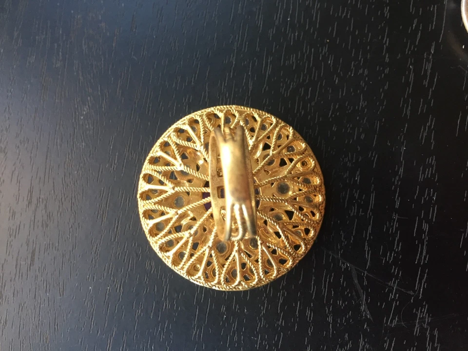 Citrine and Purple Cat's Eye Cocktail Ring, NWOT - Изображение 2 из 3