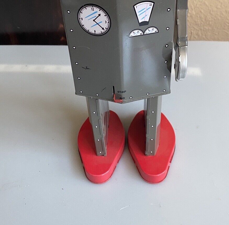 Atomic Man Wind Up Robot Tin Toy 11.5 Atomic Man Wind Up Robot Tin Toy 11.5