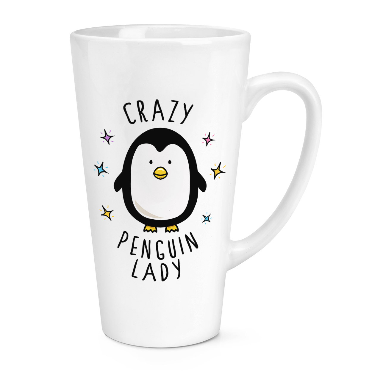 Crazy Penguin Lady 17oz Large Latte Mug Cup - Funny