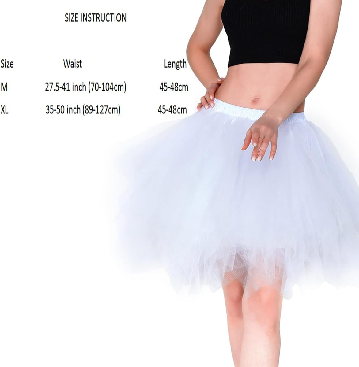 Sprinlot Tüllrock Damen – 50er Jahre Tutu Rock, 45 Cm Lang, Mit Elastischer Taille Für Karneval & Party