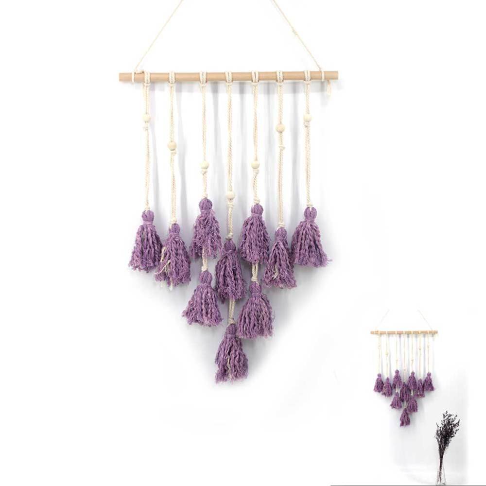 Neon Macrame Dream Catcher with Tassel Wall Hanging Decor  