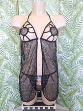 TENUE SEXY DOS NU AVEC STRING TAILLE UNIQUE COULEUR NOIR