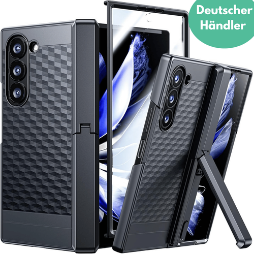 Hülle + Schutzglas für Samsung Galaxy Z Fold 6 5G Handy Tasche Klapp Cover Case