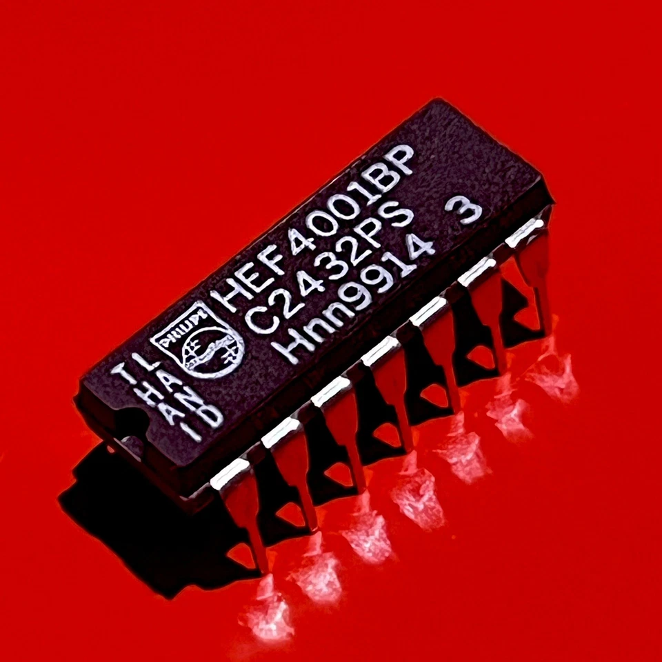[2x] HEF4001BPN Philips Quadruple 2-input NOR Gate IC PDIP-14