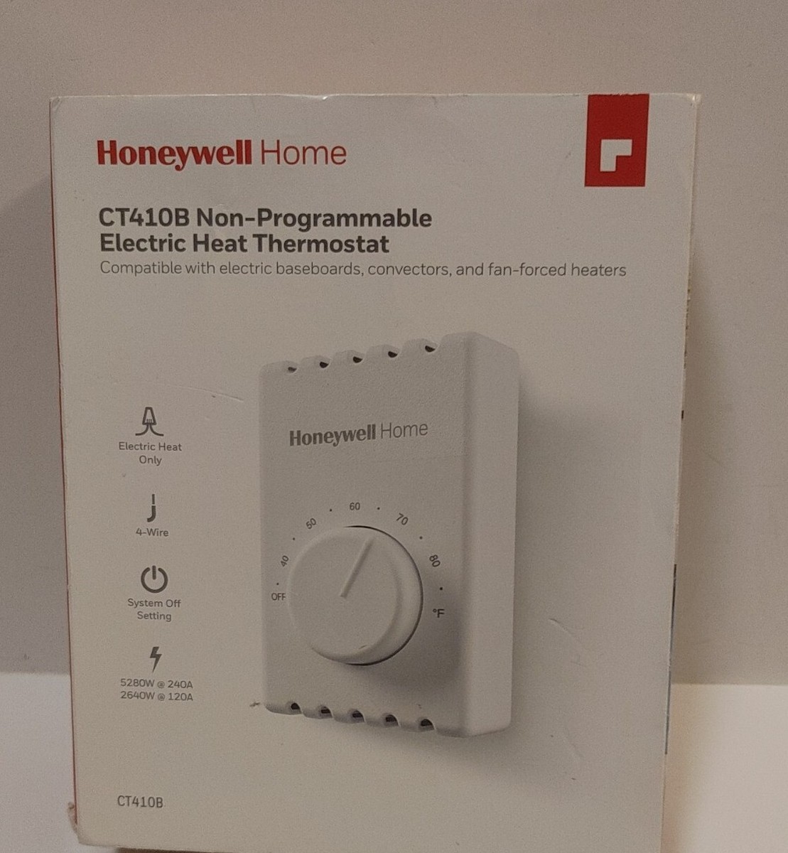 Honeywell Home CT410B Non-Programmable Electric Heat Thermostat Free  Shipping!