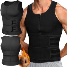 Men Neoprene Sauna Sweat Vest Thermo Body Shaper Waist Trainer Fat Burner Girdle