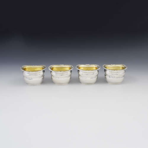 Antikes 4er Set viktorianische Silber Bombe Tisch Salze Elkington & Co 1898 - Bild 2 von 9