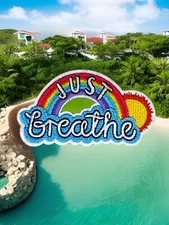 Just Breathe Embroidered Iron On Patch 3.1" x  1.75" FREE SHIPPING