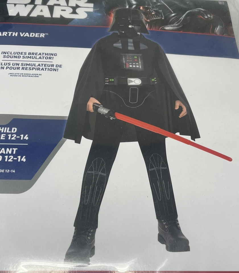 Disfraz Star Wars Darth Vader Talla Niño Grande 12-14 con Máscara-Respiración Sonido Foto 3 de 4