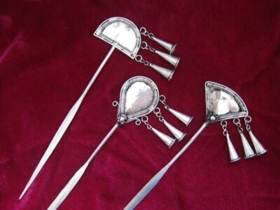 Hair Accessories handmade miao silver DIY embed accessory tassels hairpin 1piece
