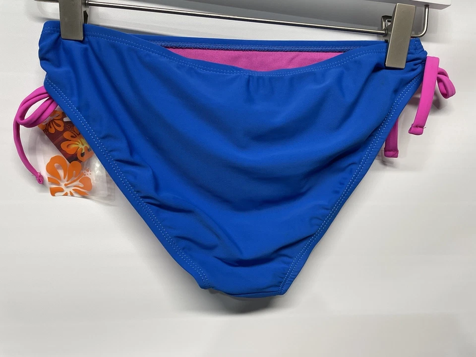 Joe Boxer Corbata Lateral Corbata Bikini Parte Inferior Azul Rosa Sólido NUEVO S Foto 3 de 4