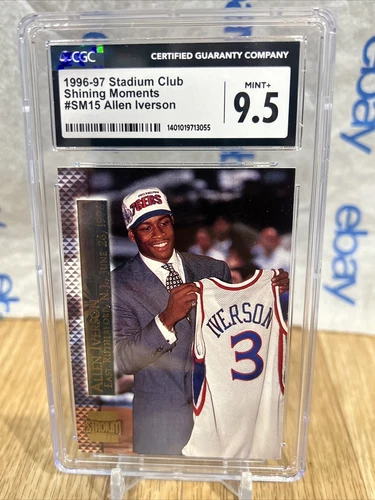1996 Stadium Club Allen Iverson #SM15 Shining Moments Cgc 9.5 Graded