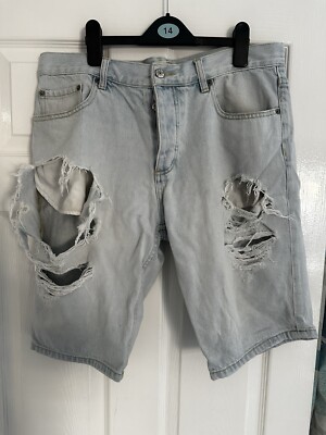 Topman Jeans Shorts Topman Cut Off Denim Jean Shorts Stretch - Main Image