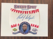 2001 UPPER DECK SWEET SPOT SIGNATURES CARLOS DELGADO #S-CD AUTOGRAPH ON CARD