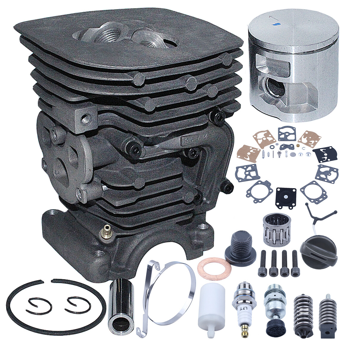 47mm Cylinder Piston Carb Repair Kit  For Husqvarna 460 455 Chainsaw 537320402