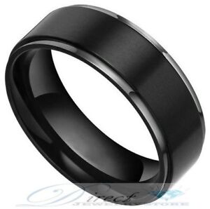 Bridal Titanium Black Rubber Flat 8mm Brushed Band Bridal Titanium Black Rubber Flat 8mm Brushed Band