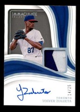 YOSVER ZULUETA 2023 IMMACULATE ROOKIE SILVER JERSEY RELIC AUTO #14/25 BD8860