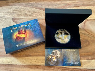 2023 Lord of the Rings 2 Towers 5 oz Silver w/ Black Platinum & 24K Gold Plating