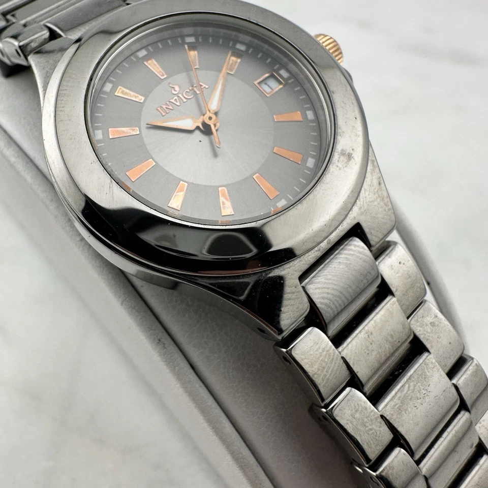 "Reloj Invicta Mujer Fecha Cerámica Tritnite 12540 Gunmetal - Talla 7"" - Batería Nueva" Foto 4 de 4