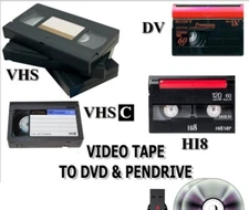 VHS (C) Mini TO DVD or DIGITAL FILES TRANSFER or USB Flash Drive (NTSC, Pal etc)