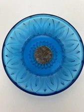 Blue Glass Ashtray Nice Quality Tobacco 1 Day Ship!👍