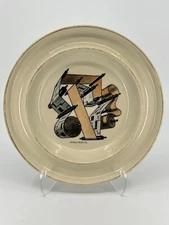 Vintage MCM ATLANTA PAPER COMPANY ashtray w/ art by George Beattie RARE 7"D