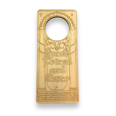Door Hanger - Speak Friend and Enter 9x4in Raw Wood Door Hanger - Speak Friend and Enter 9x4in Raw Wood